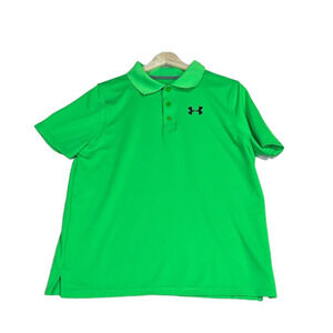 Under Armour Youth XL Green Short Sleeved Heat Gear Polo Shirt